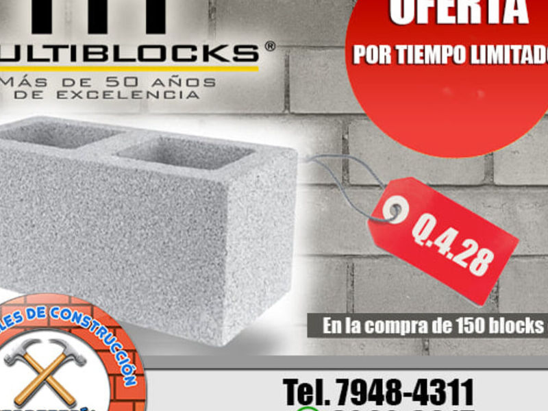 Bloque-Hormigón MultiBlocks Ciudad-Guatemala : Ferreteria Ferrosi |  Construex