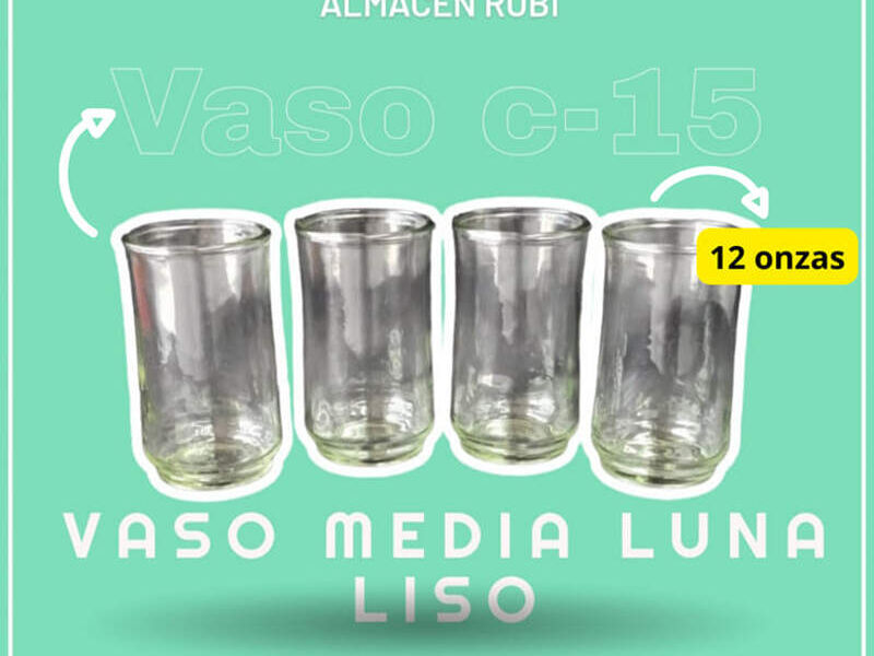 Vaso Vidrio Color Repujado 12 Oz